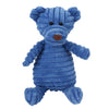 Jouet en peluche bleu texturé en forme d'ours pour le nettoyage dentaire.