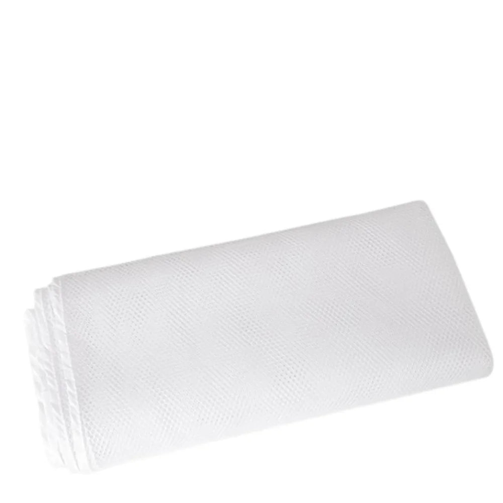 White durable safety mesh for stairs and railings rolled up