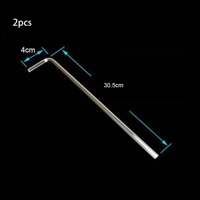 Two acrylic aquarium air tubing connectors, measuring 4cm and 30.5cm.