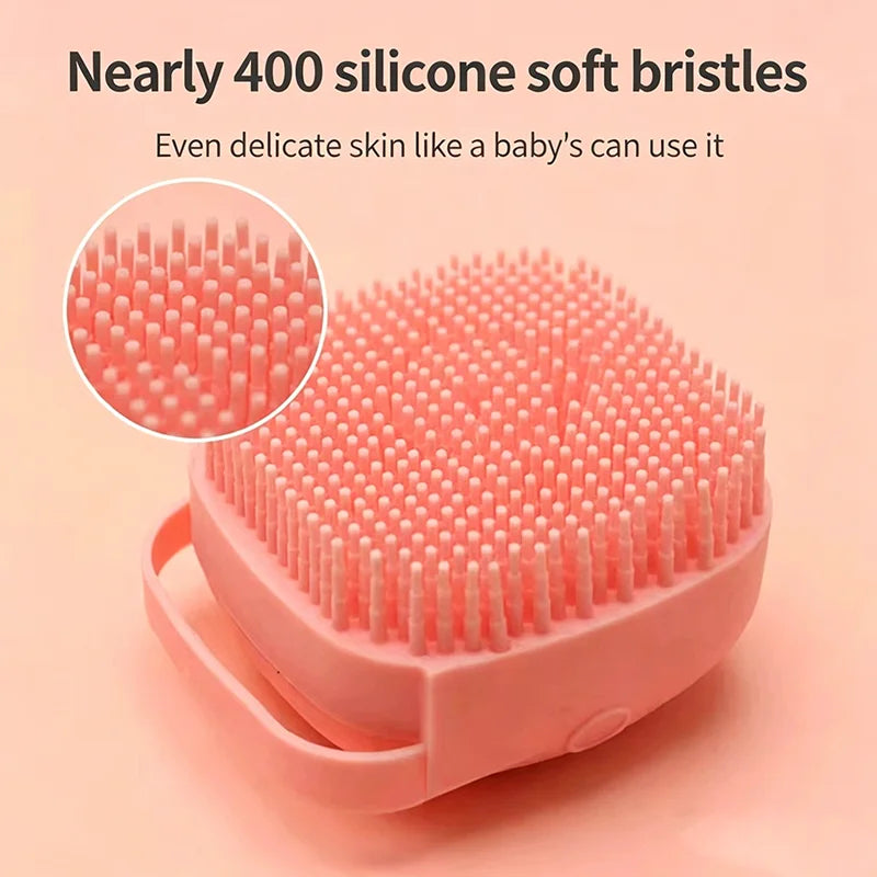 Silicone Pet Bath Massage Brush with Foam Dispenser