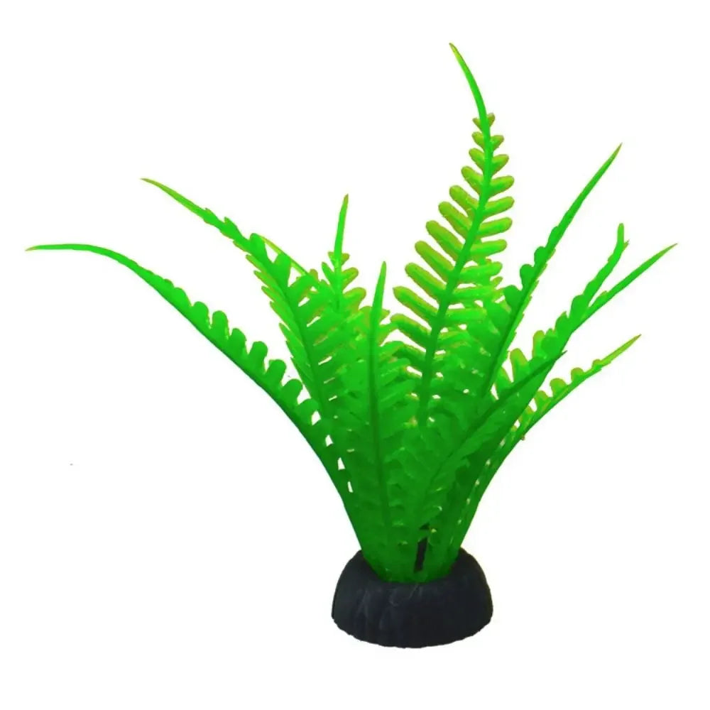 Plantas artificiales de acuario hechas de PVC verde para tanques de peces