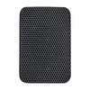 Tapis de litière pour animaux noir imperméable avec un motif texturé.