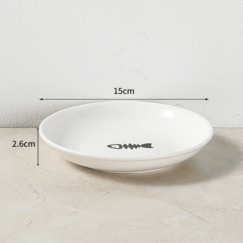 Whisker-Friendly Cat Bowl with Stand - Ceramic Anti-Tip