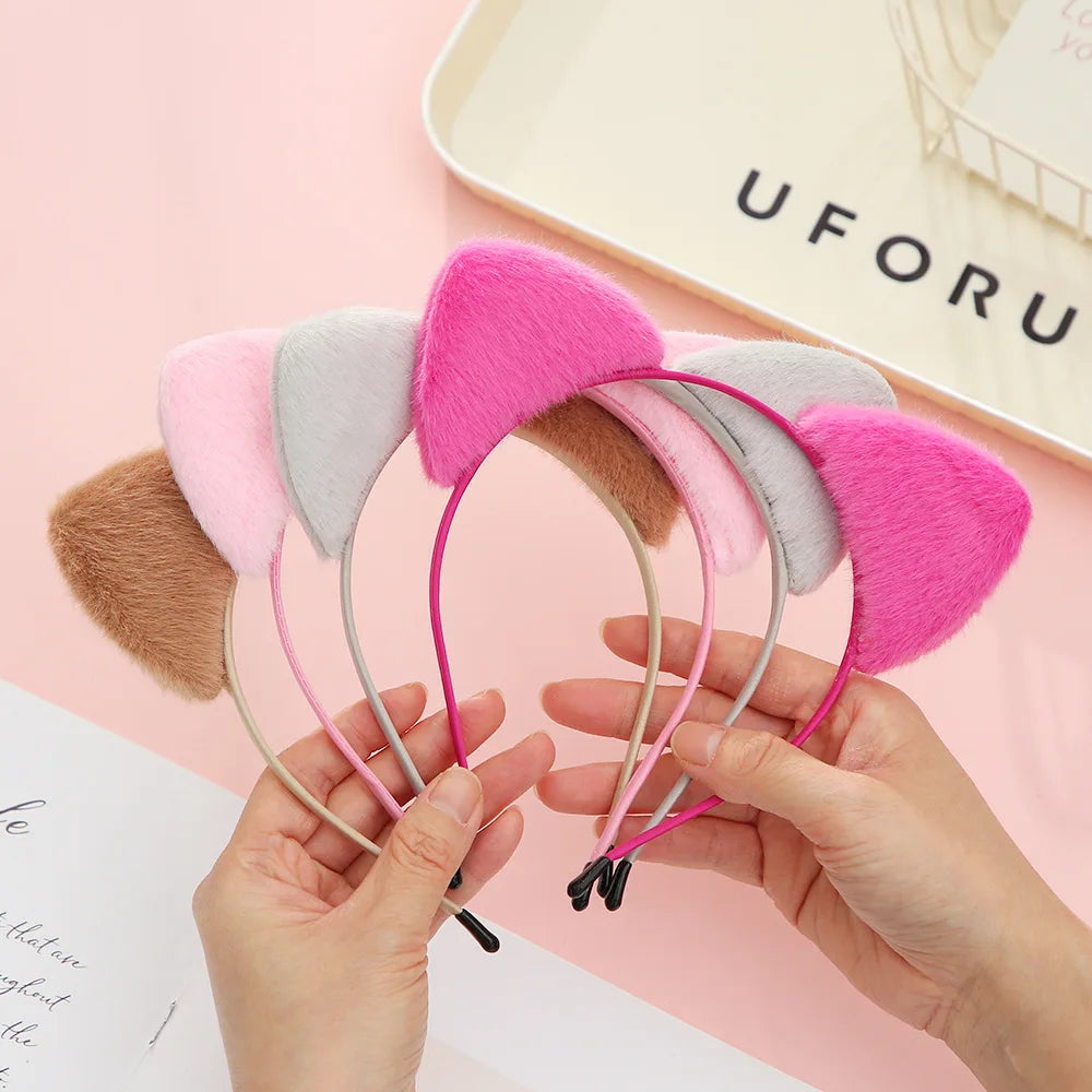 Furry Cat Ears Headband for Cosplay and Parties