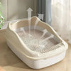 Arenero compacto de bordes altos para gatos