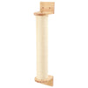 Wall-mounted wooden cat tree and hammock with natural fiber rope and light wood components