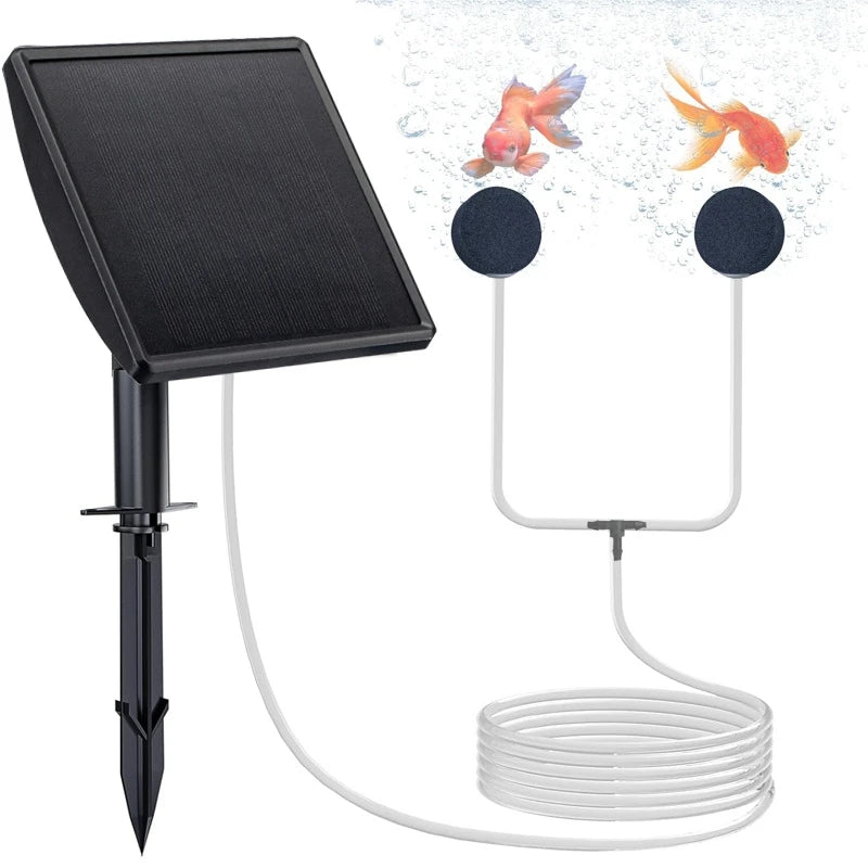 Solar Powered Pond Aerator with Battery Backup