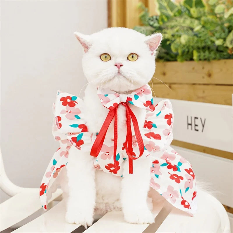Floral Summer Princess Dress for Small Dogs and Cats
