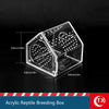 Clear acrylic reptile breeding box with internal dividers for pet habitats
