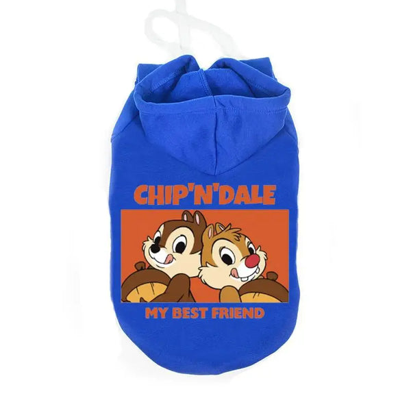 A royal blue hoodie featuring a graphic of Chip 'n Dale and the text My Best Friend
