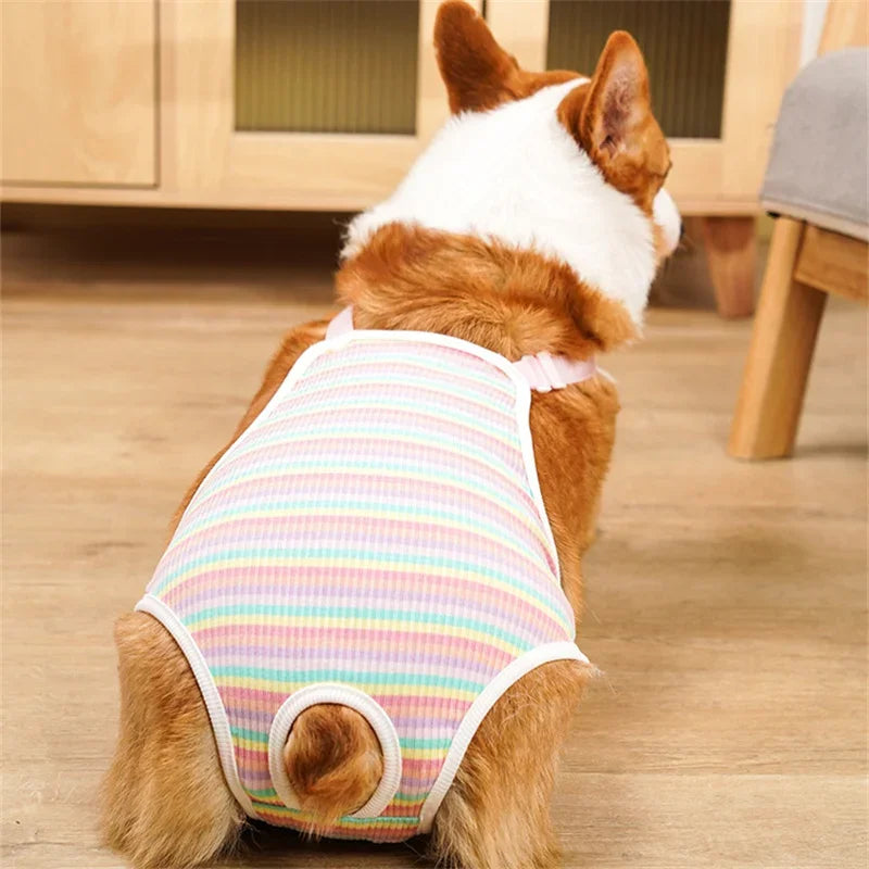 Adjustable Dog Diaper Pants with Suspenders