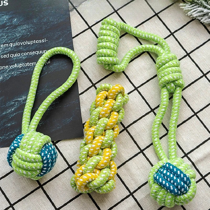 Durable Rope Ball Dog Toy for Chewing and Interactive Play