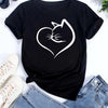 Women Kawaii Cats Print Summer Cartoon T Shirt