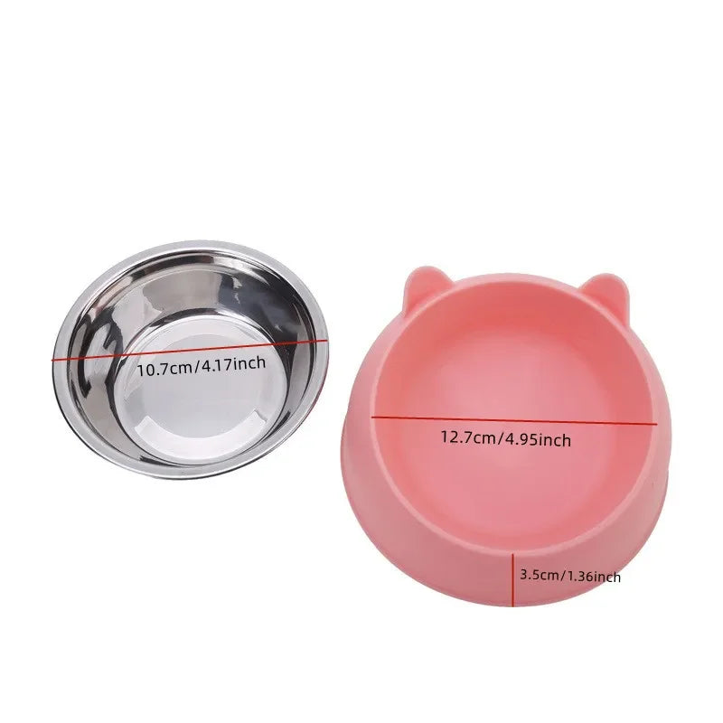 Ergonomic Stainless Steel Pet Food Bowl with Tilted Design
