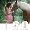 Râteau de toilettage ergonomique pour chevaux avec manche en bois