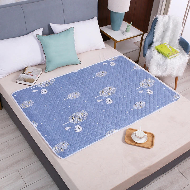 Waterproof Cartoon Bed Protector Pad for Kids and Adults
