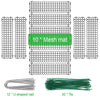 A set of mesh mats, U-shaped nails, and ties for a pet deterrent prickle strip product.
