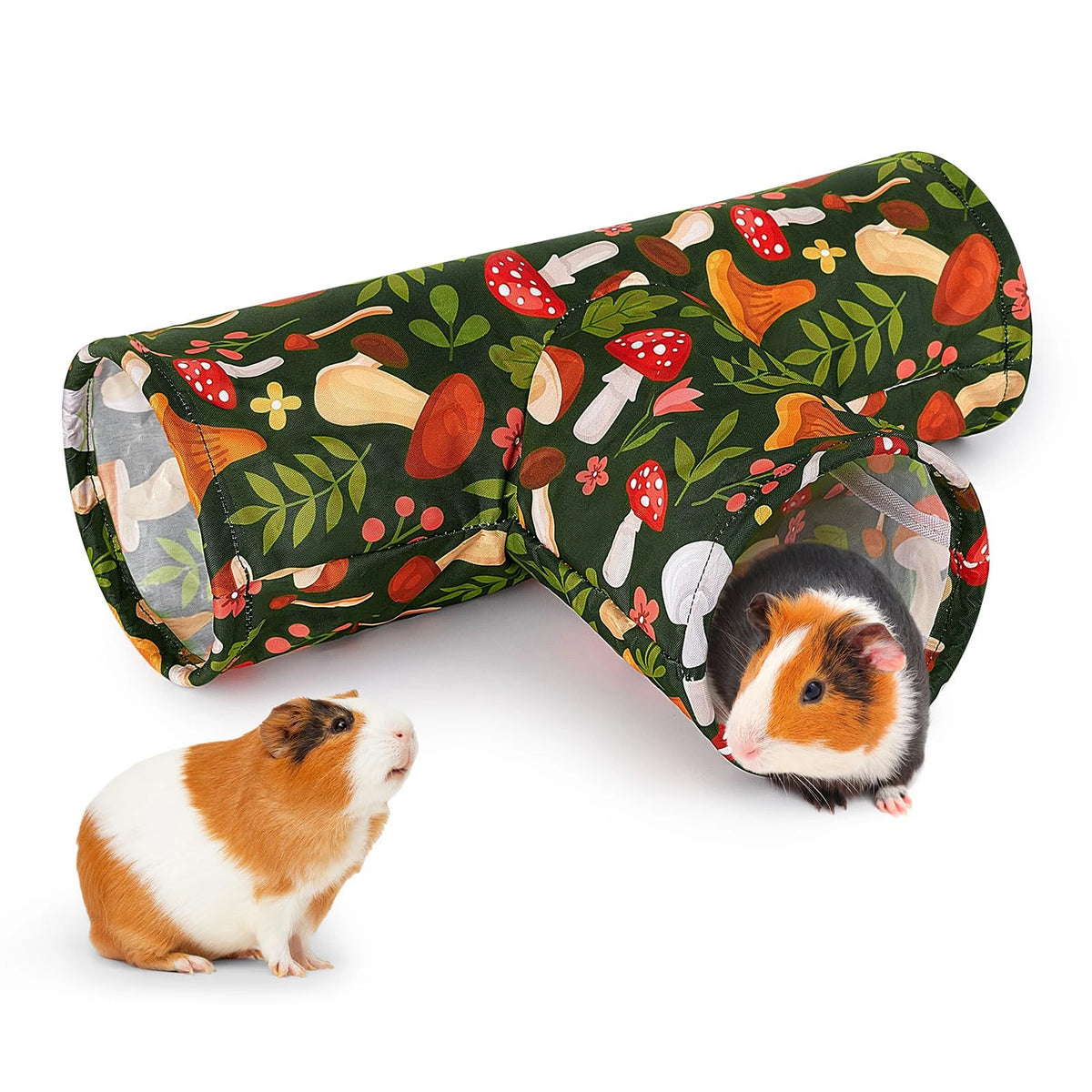 3-Way Foldable Pet Tunnel with Washable Hideout for Small Animals
