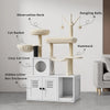 2-in-1 Cat Tree with Hidden Litter Box Enclosure, White