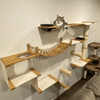 Wall-Mounted Cat Climbing Shelves with Hammock and Scratching Post