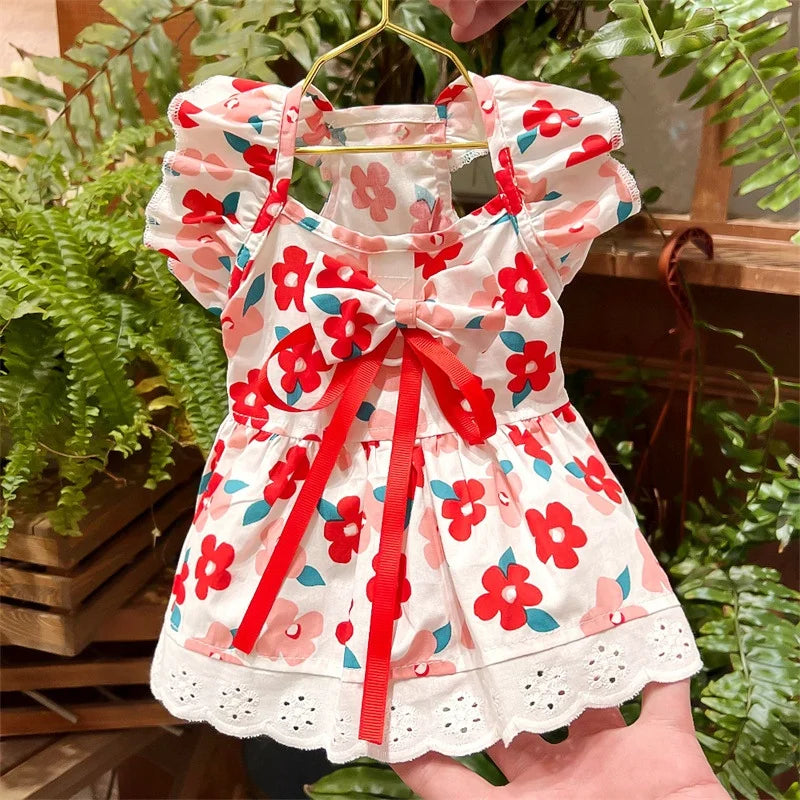Floral Summer Princess Dress for Small Dogs and Cats