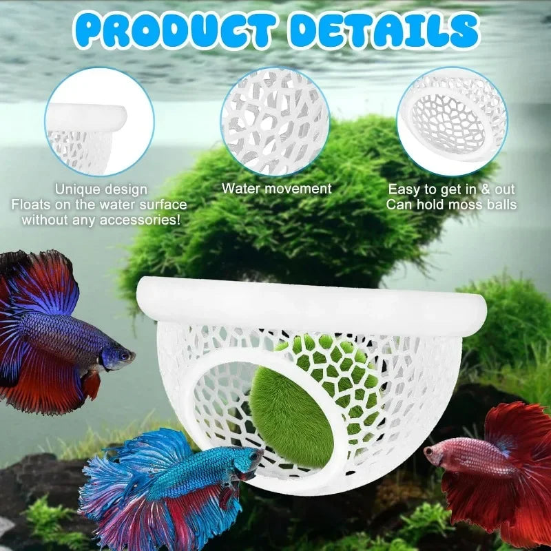 3-in-1 Floating Cave, Hammock, and Feeding Ring for Betta Fish and Shrimp