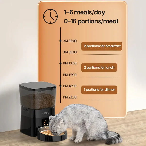 Rojeco Automatic Pet Feeder with Button Control