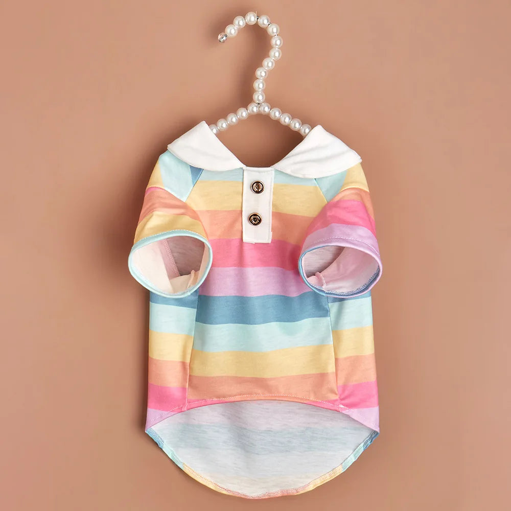 Classic Stripe Polo Shirt for Small Dogs