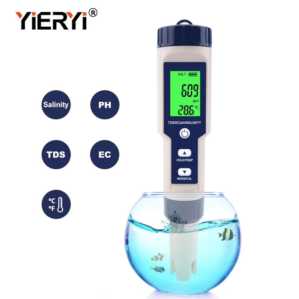 4-in-1 Digital Water Quality Tester for pH, TDS, EC, and Temperature