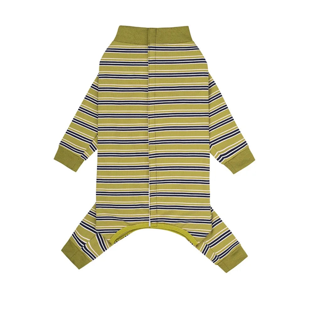 Striped Four-Leg Dog Pajama Jumpsuit