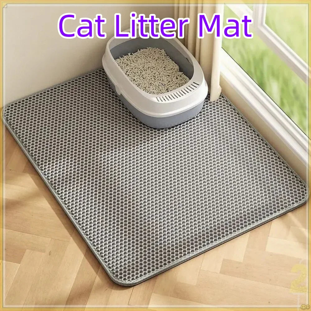 Large Double-Layer Cat Litter Mat – Waterproof, Non-Slip & Washable