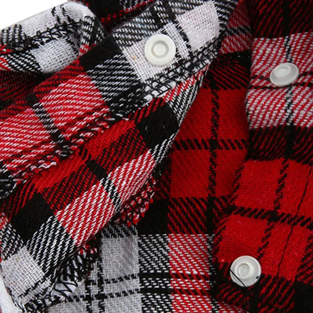 British Style Plaid Pet Shirt Jacket for Small Dogs and Kittens