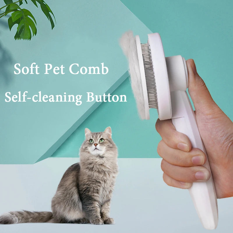 Brosse de toilettage auto-nettoyante pour animaux