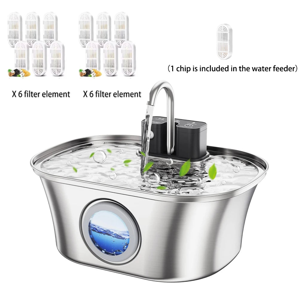 3.2L Stainless Steel Cat Water Fountain with Smart Sensor