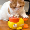 Yellow Duck-Shaped Interactive Treat Dispenser for Cats and Dogs