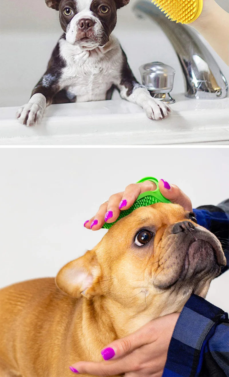 Soft Rubber Pet Grooming Glove Brush for Dogs and Cats