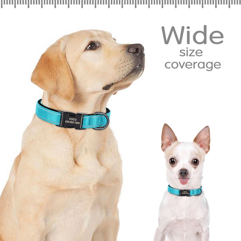 Reflektierendes personalisiertes Hundehalsband mit graviertem Anhänger