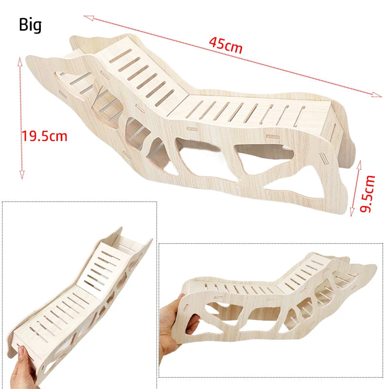 Hamster Wooden Hideout Cave with Peekaboo Design