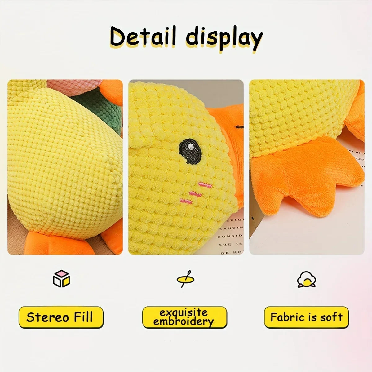 Large Duck Plush Squeaky Toy for Dogs