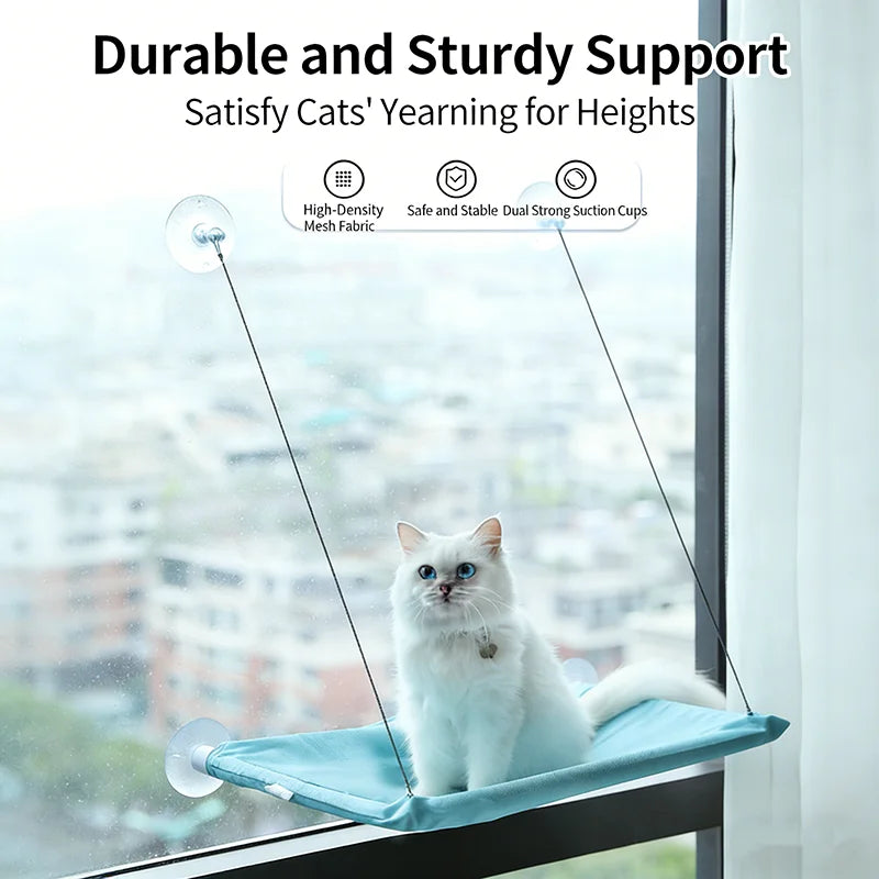Window-Mounted Cat Hammock with Suction Cup Mount