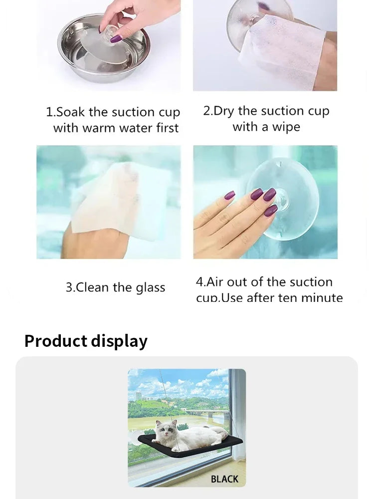 Ultra-Soft Cat Window Hammock Bed - Cloud-Like Perch