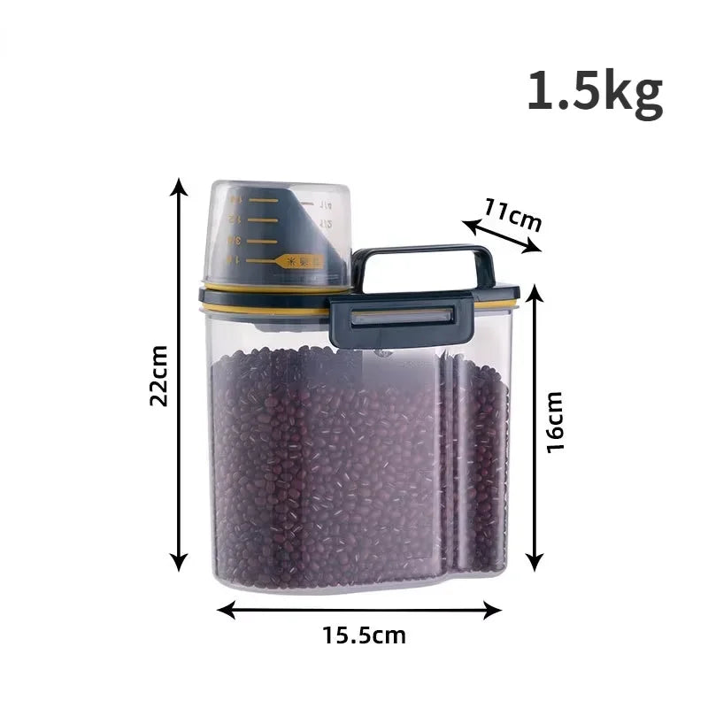 Conteneur de conservation hermétique pour croquettes avec tasse doseuse