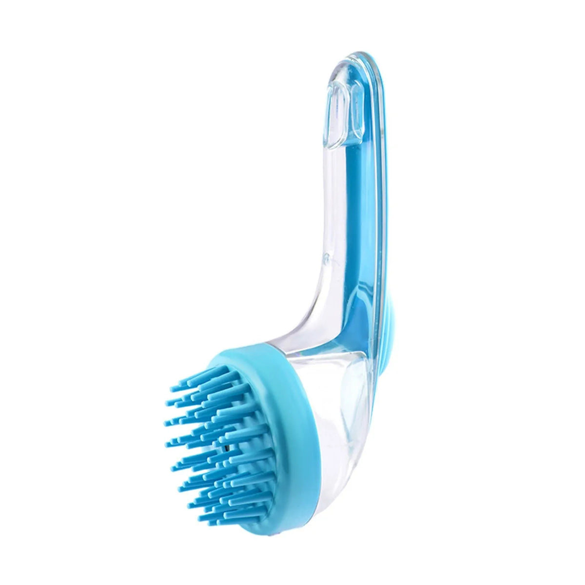 Pet Bath Brush with Shampoo Dispenser and Soft Silicone Bristles