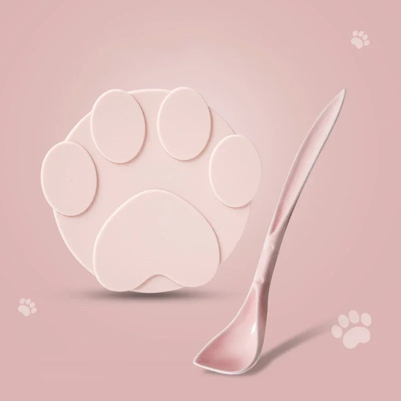 Couvercle et Cuillère en Silicone pour Nourriture pour Animaux