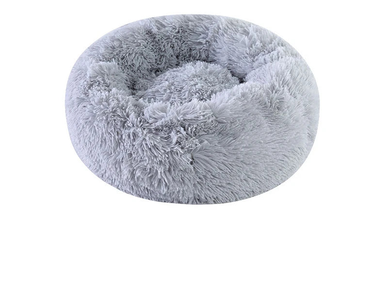 Panier Rond en Peluche pour Animaux avec Housse Amovible