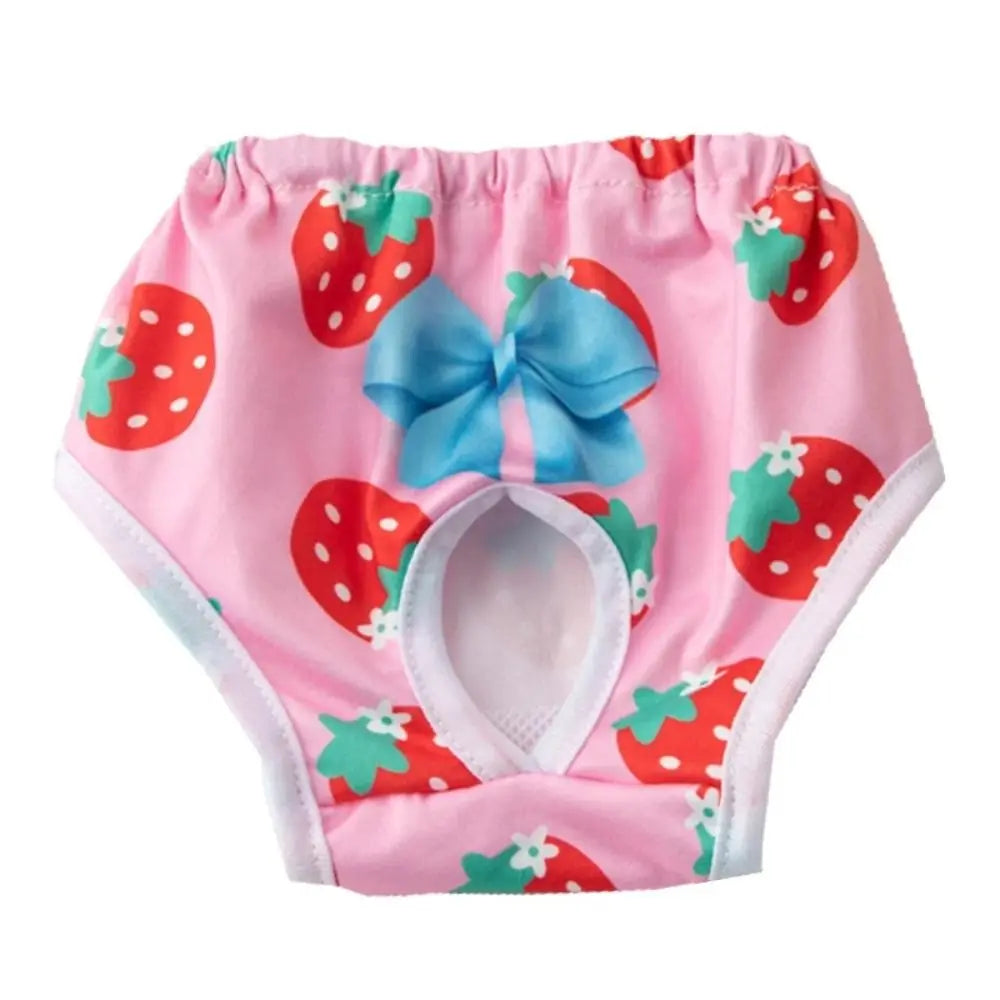 Reusable Leakproof Dog Diaper Pants with Cute Cartoon Print