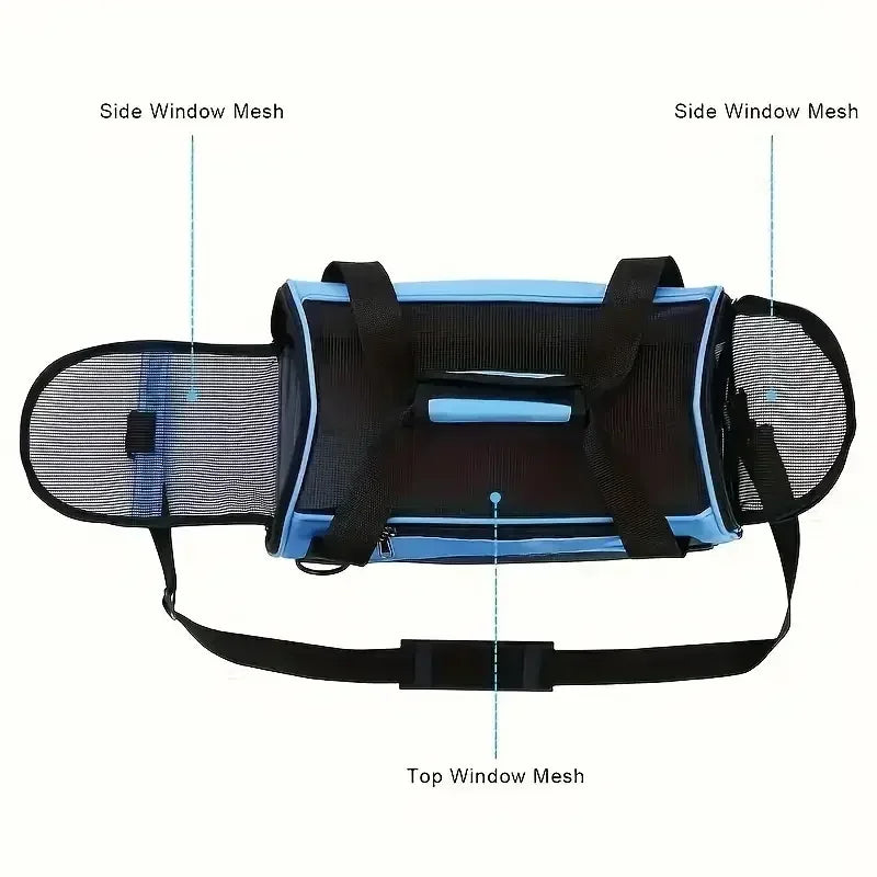 Portable Mesh Pet Carrier Bag for Cats & Small Dogs