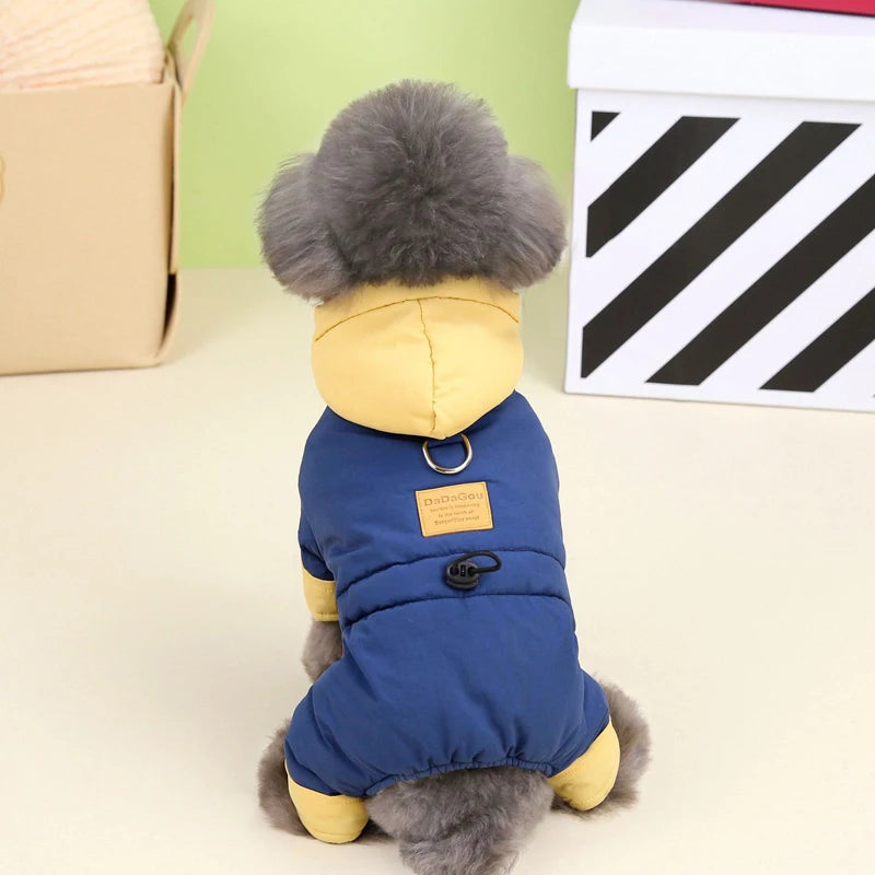 Mono de Invierno Acolchado para Perro con Capucha