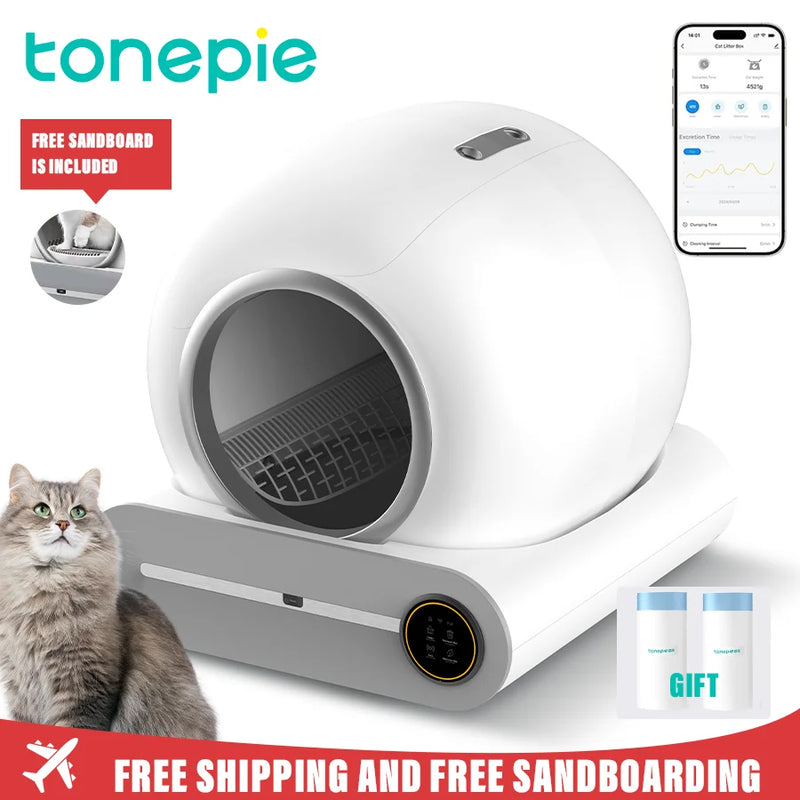 Arenero Automático para Gatos con Autolimpieza y Control por App