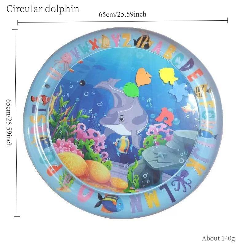 Ocean-Themed Cat Water Play Mat for Interactive Fun